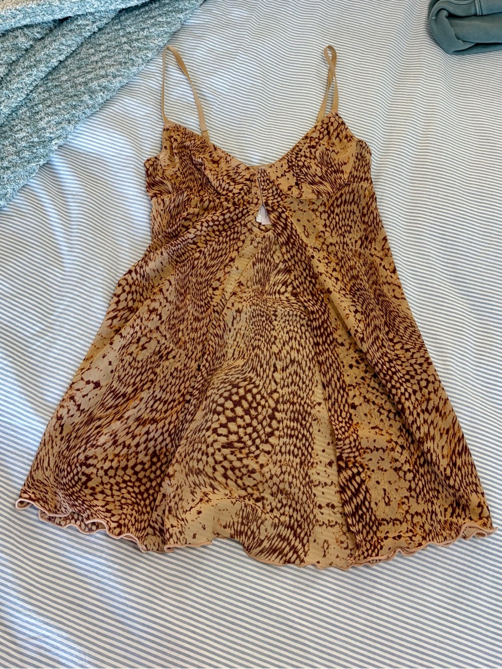Urban Outfitters Tan and Brown Printed Camisole